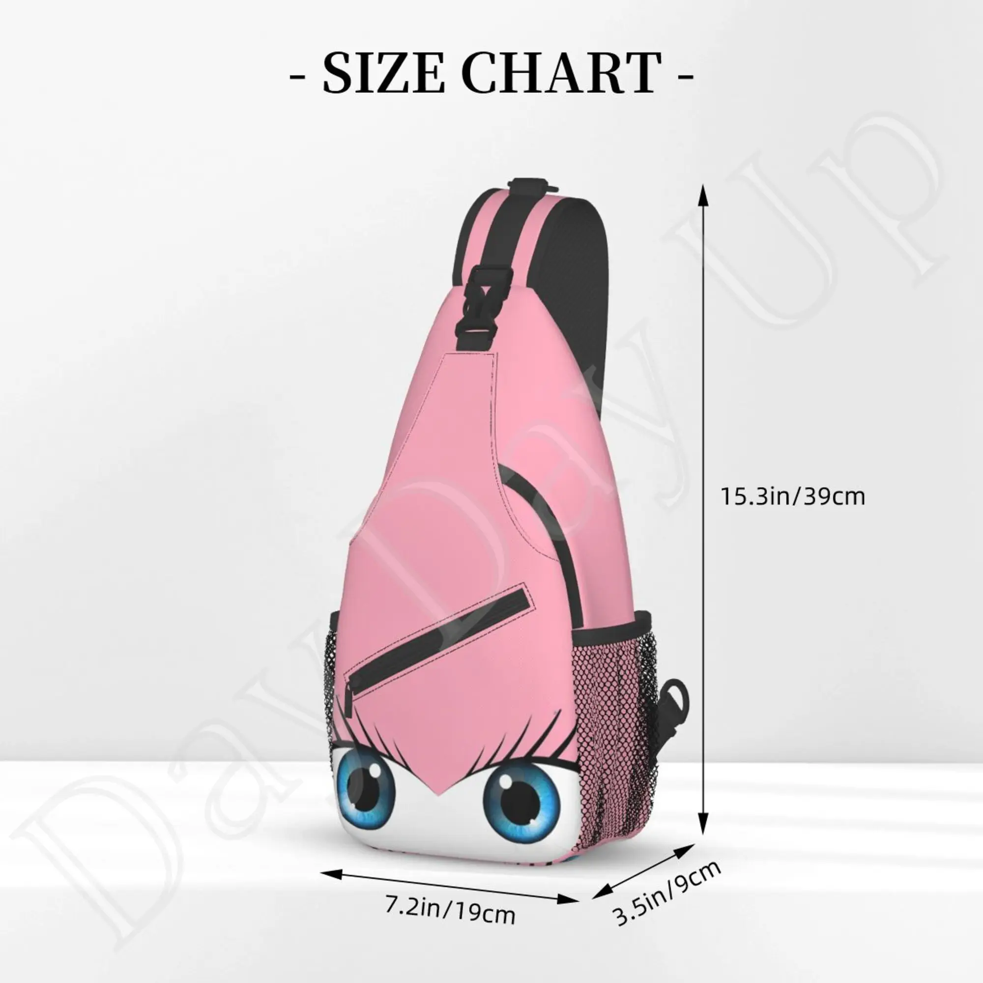 Cartoon Eyes Funny Chest Bag Cross Simple Backpack for Men Women Kids Christmas Halloween Decor Polyester Unisex Casual