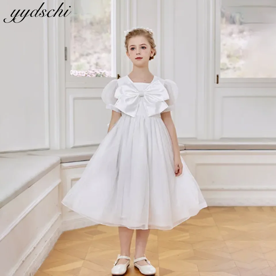 Vestido de flores para niña, ropa de princesa hermosa a la moda, vestido de boda para niña de flores, desfile de cumpleaños, Princesa de lujo con cuello redondo, 2023