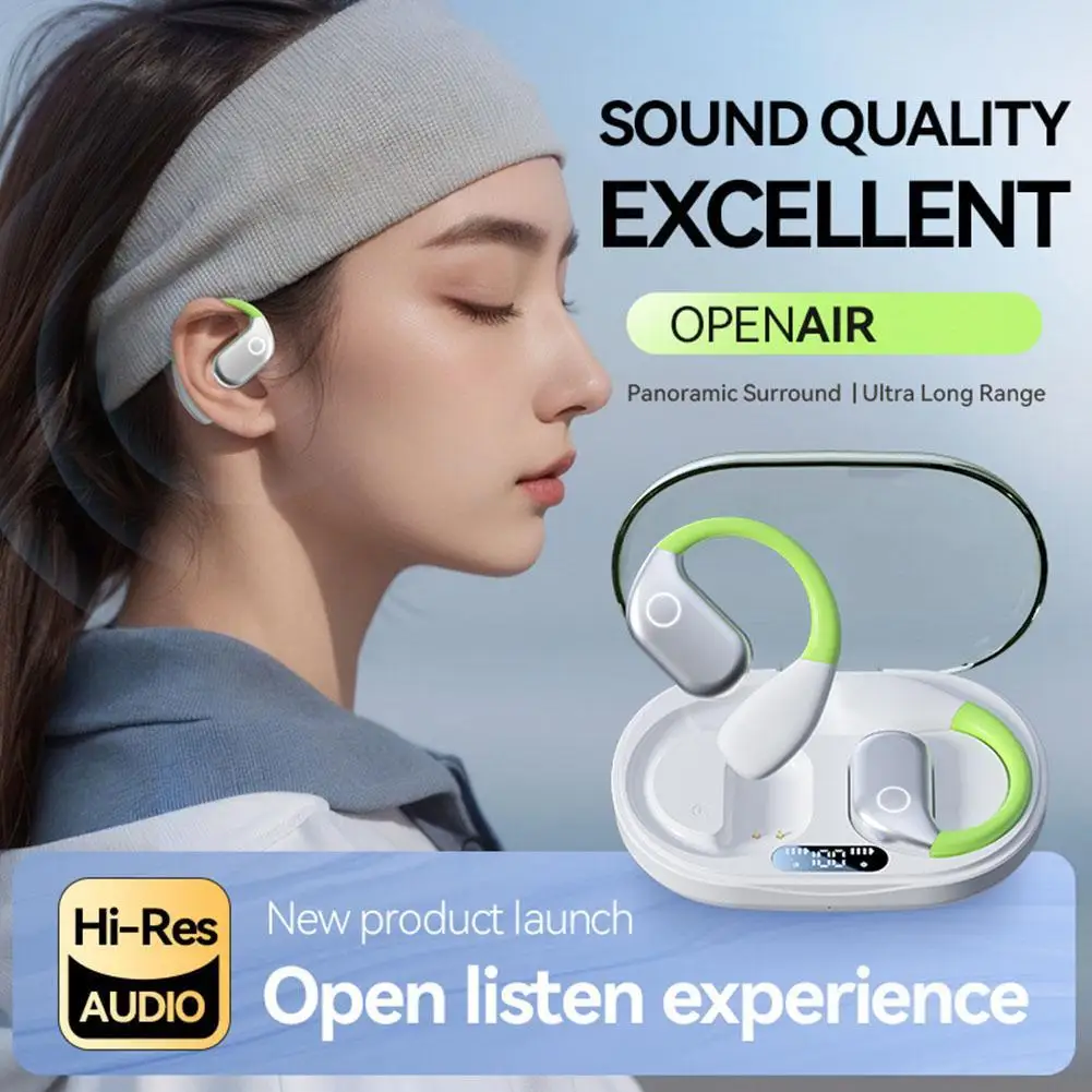 AI Real-time Translation Headphones Wireless Bluetooth Meeting Earphones Long Endurance Capability With Battery Level Display