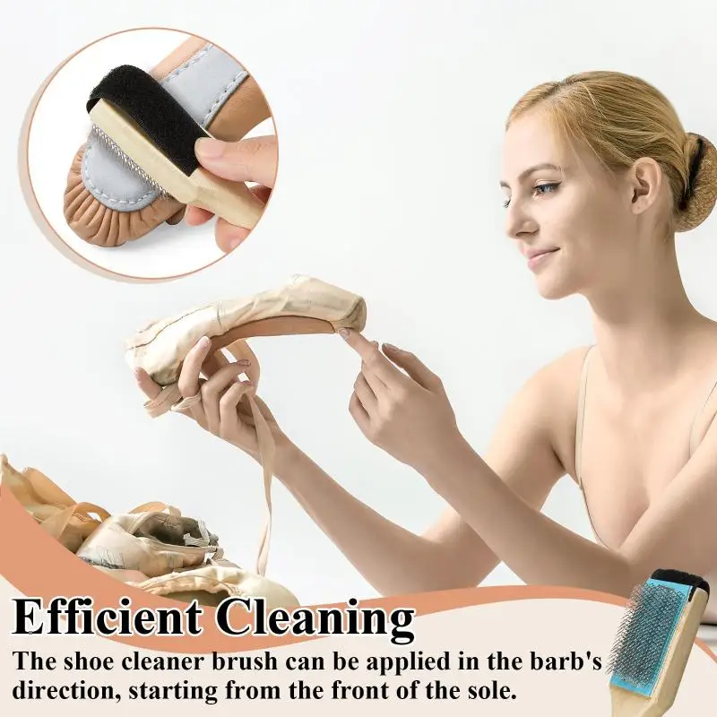 Wooden Suede Sole Wire Shoe Brush With Protector Cover Stainless Steel Brush Head Dance Shoes Cleaning Brush Durable Practical