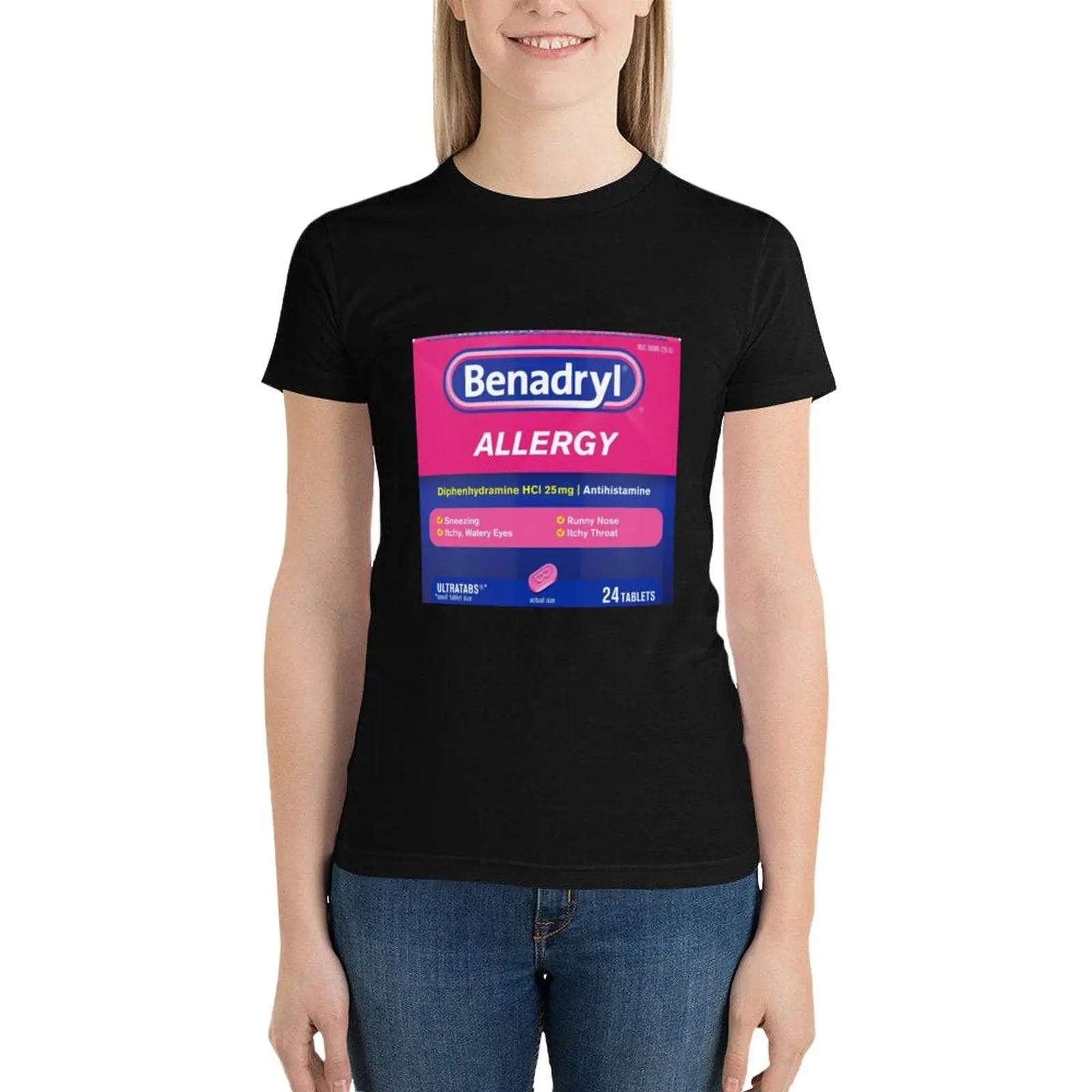 Benadryl Allergy Tabs T-Shirt plus sizes oversized sweat Top Women