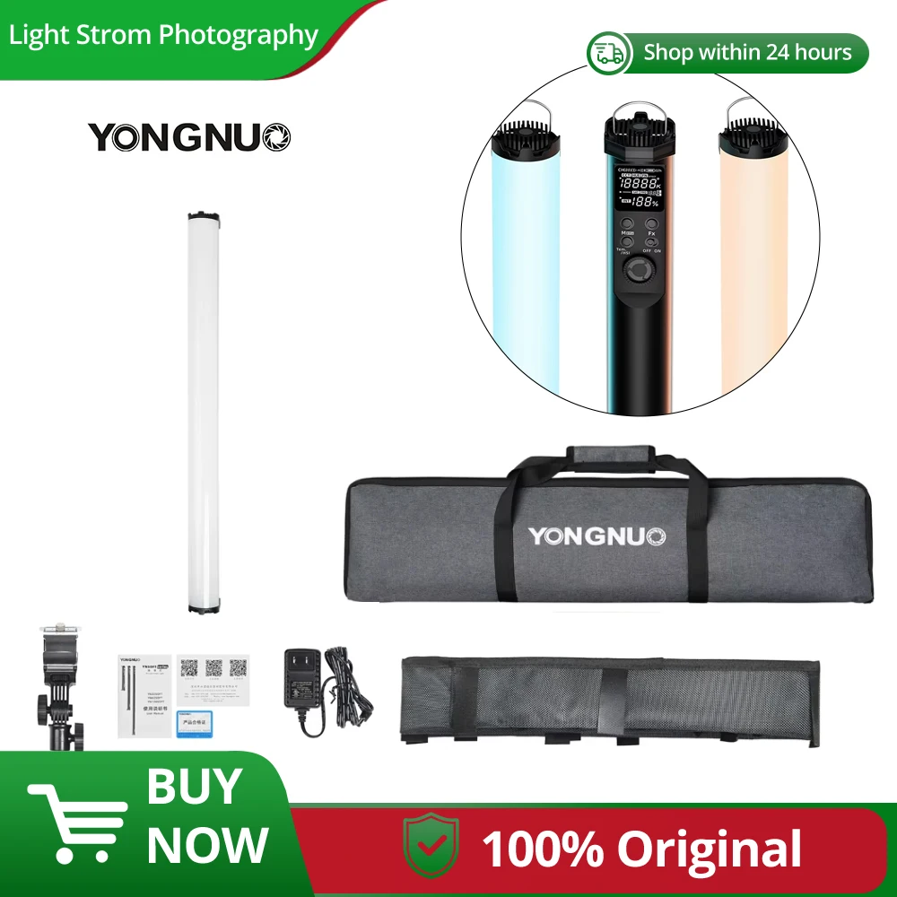 

YONGNUO YN60SOFT 60cm RGB Tube Light LED Video Light Stick 2000K-10000K APP Remote Control for Vlog Live Streaming Photography