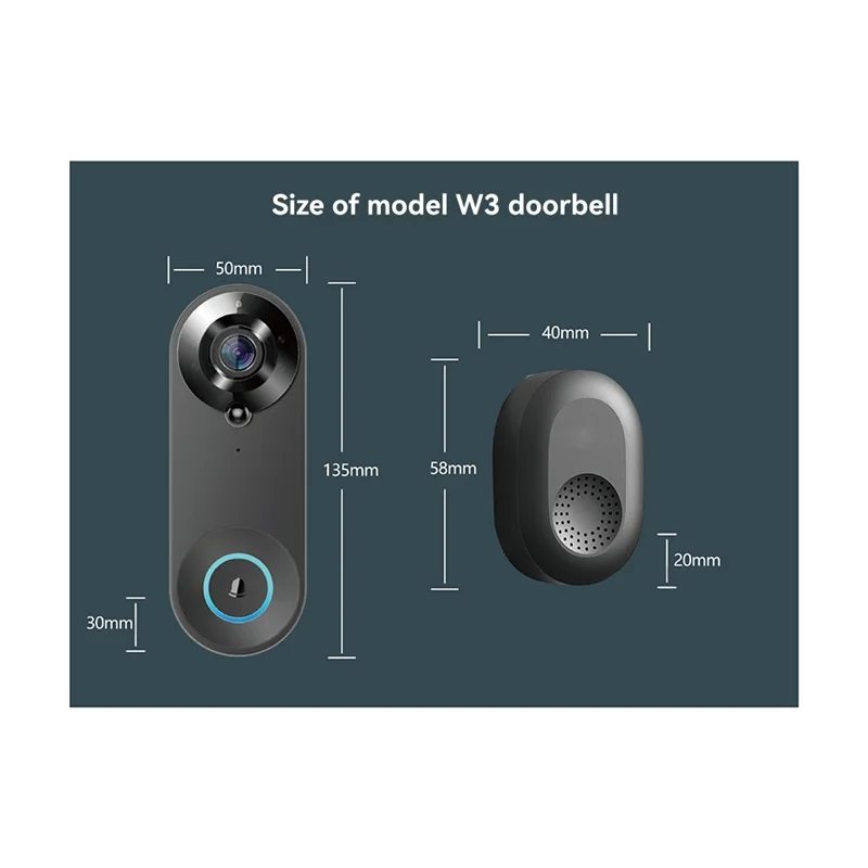 B04B-Wireless WIFI Doorbell Video Intercom Door Bell With Camera 2MP Smart Home For Security Protection PIR Motion Detection