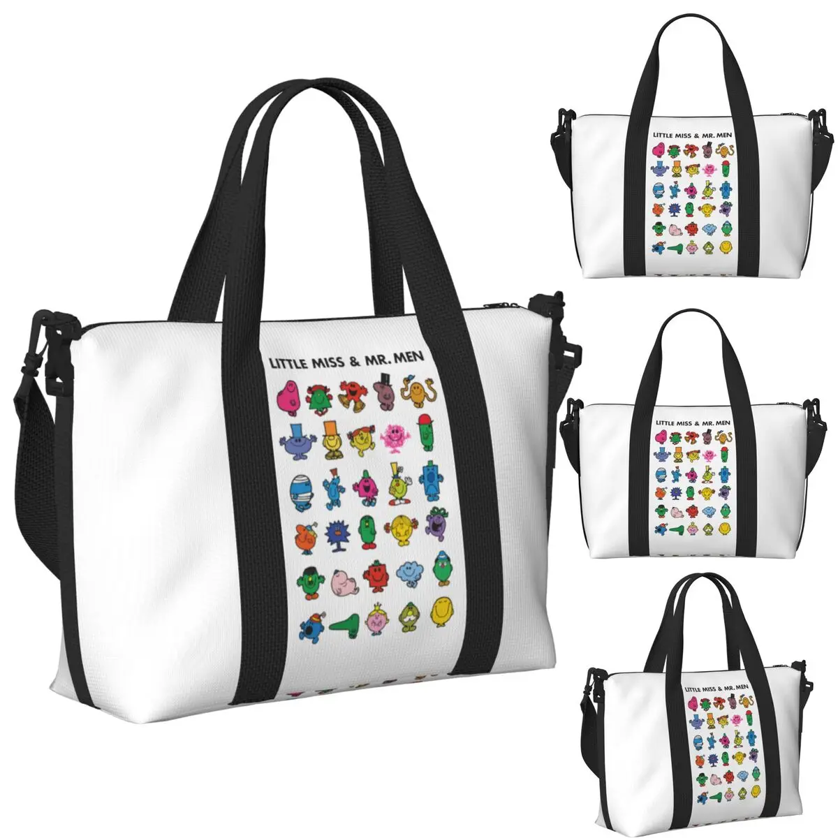 

Маленькая Мисс и Мистер Мужская пляжная дорожная сумка Большая вместительная сумка-тоут для тренажерного зала Йога Женская дорожная сумка для покупок