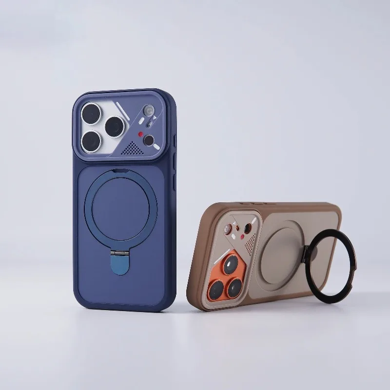 

Matte Shockproof for Magsafe Bracket Case For iPhone 17 16 15 14 Plus 13 12 Pro Max 11 17Air Armor Protection Magnetic Cover