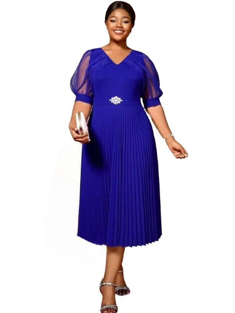 

Африканские платья для женщин, элегантное мусульманское модное платье из полиэстера, абайя, дашики, кафтан, длинное платье миди, африканская одежда 2023 г.