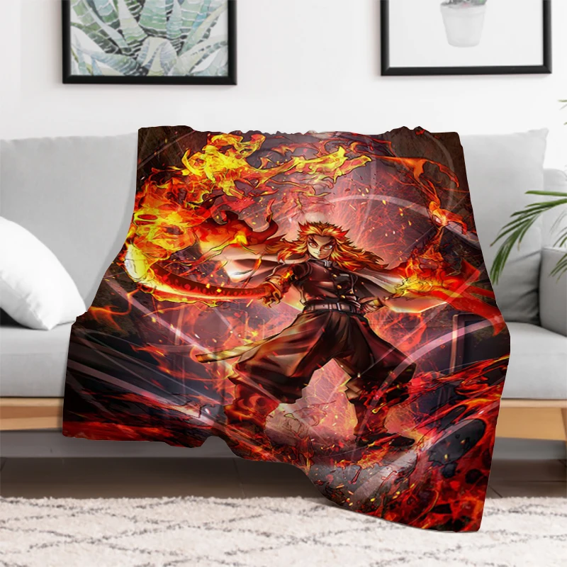 Demon Slayer Blanket Anime Double Bed Blankets for Decorative Sofa Furry Bedspread the Winter Throw & Throws Fluffy Soft Custom