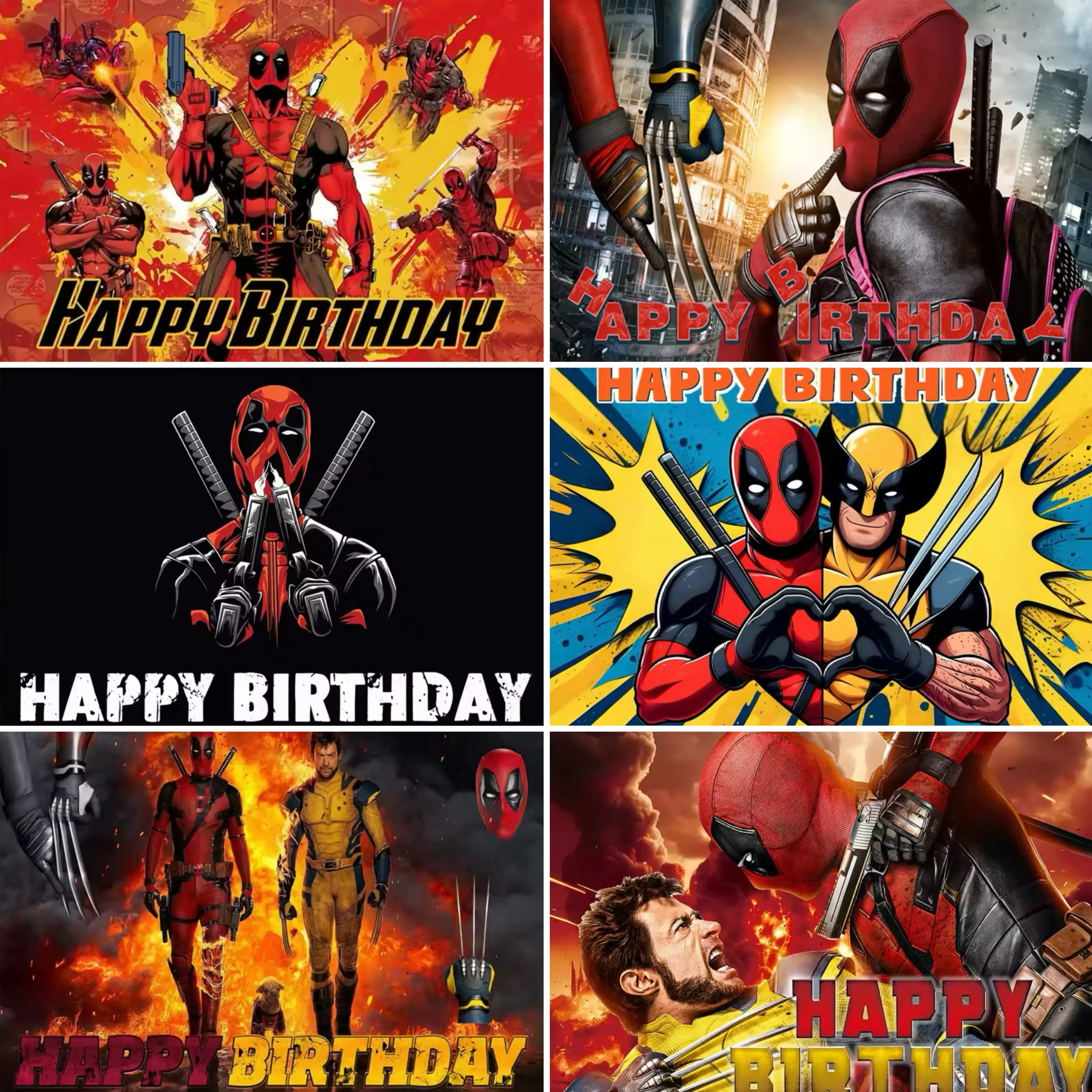 

Deadpool Theme Birthday Party Decoration Background Banner Wolverine Boy Birthday Party Supplies Decor Baby Baptism Kids Gift