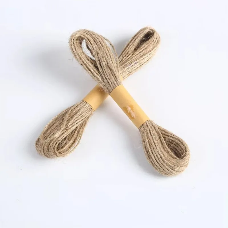 30Pcs 5m Roll Thickened Natural Jute Rope, DIY Craft & Packaging Rope for Plant Training, Gardening & Gift Wrapping