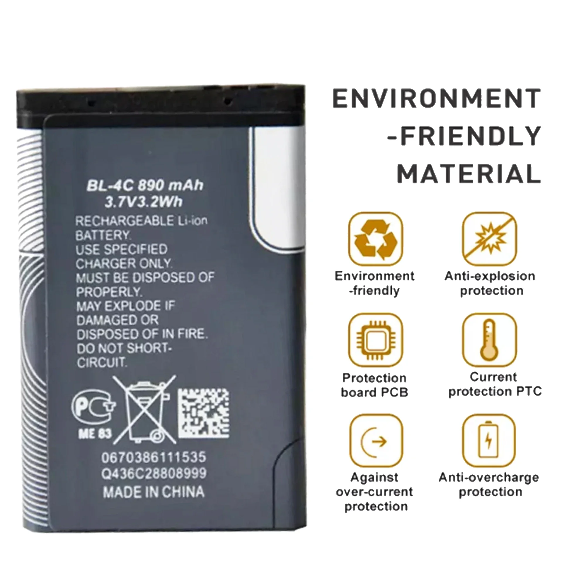 BL4C BL 4C BL-4C Rechargeable Original Phone Battery For Nokia 6100 6125 6136 6170 6300 6301 6102i 6170 7705 7200 7270 8208