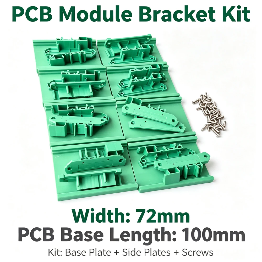 72mm PCB Module Bracket DIN Rail Mount Housing Base 40‑140mm For PLC Relay Circuit Board Terminal Block PCB Module Installation view 4