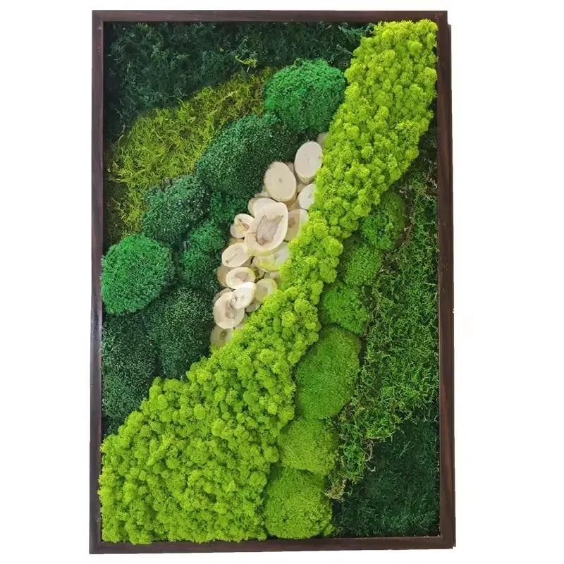 Wholesale Preserved Moss Wall Decoration Modern Green Moss Wall Stabilized Wall Decoration Reindeer Moss