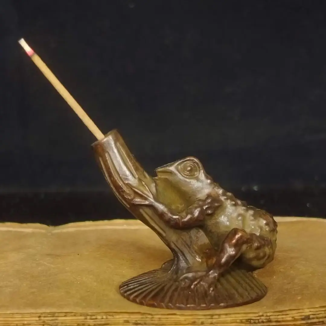 Lotus leaf frog incense burner Sticks Holder Statue for Tea Home Decor Ornaments