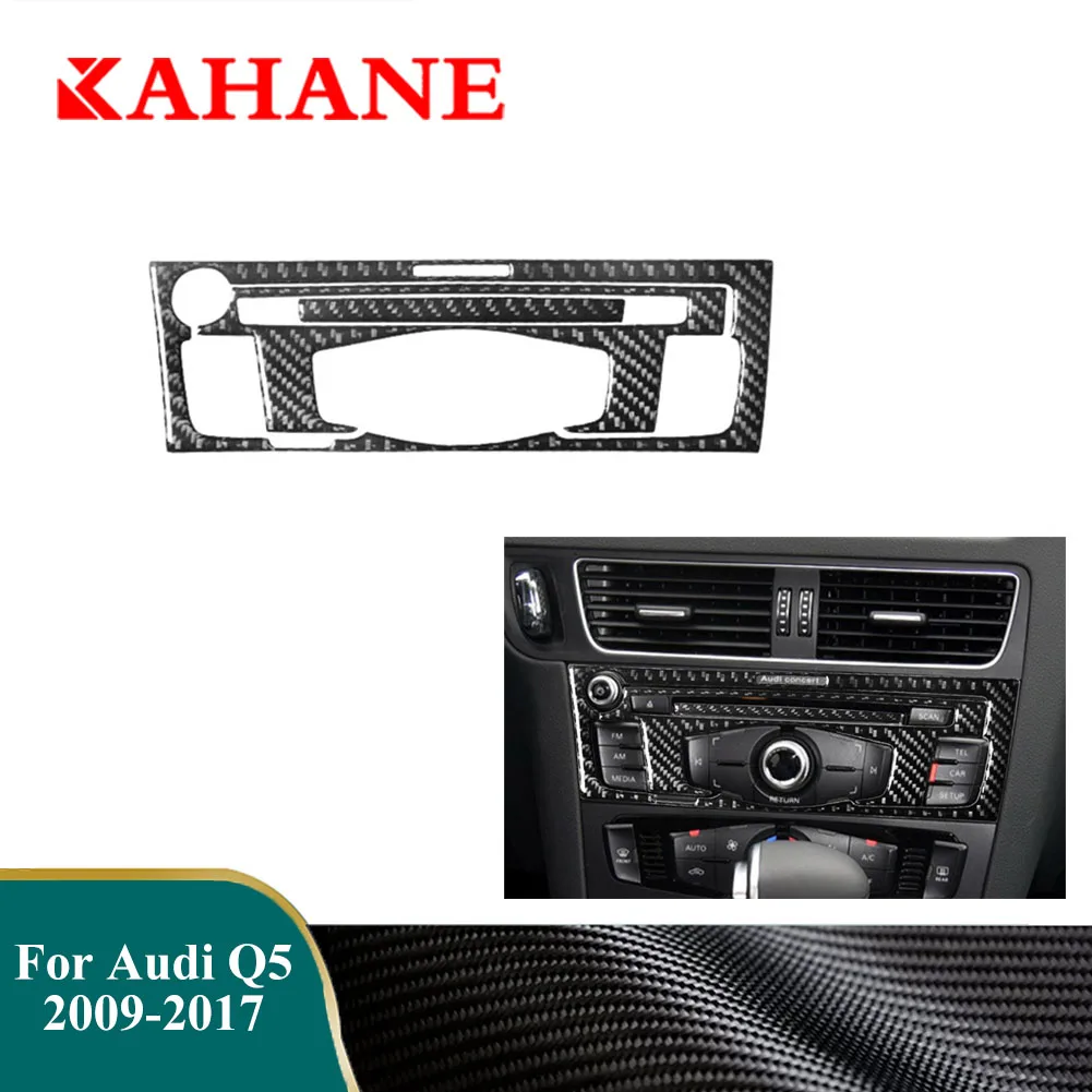 

Car Center Control Radio Panel Cover Trim For Audi Q5 2009 2010 2011 2012 2013 2014 2015 2016 2017 Carbon Fiber Interior Sticker