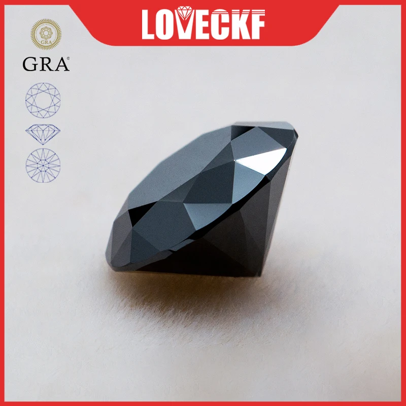 Natural Black Color Moissanite Loose Stone Moissanita Lab Diamond GRA Certified Moissanite Gemstone Pass Diamond Tester