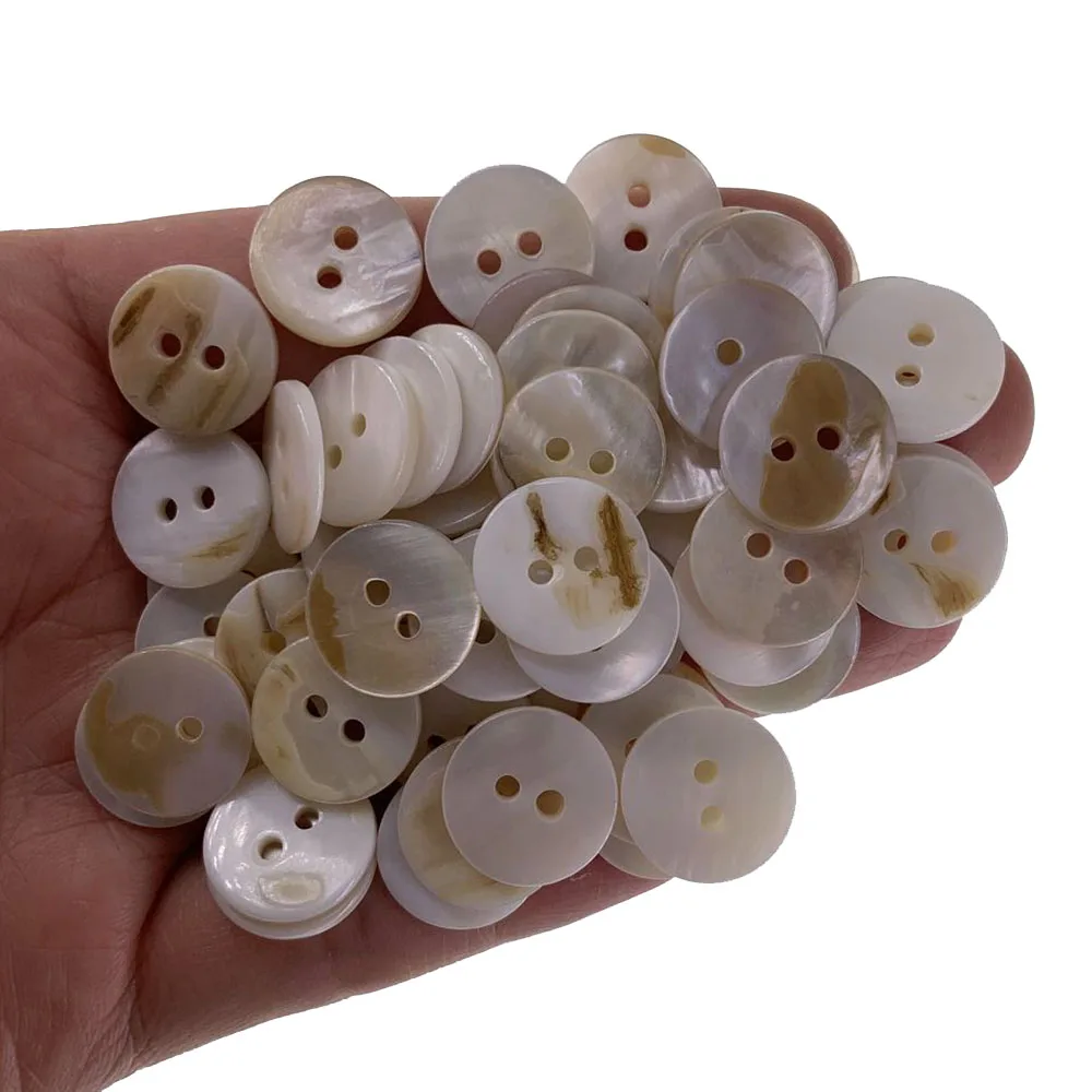 50Pcs Natural Mother of Pearl Round Buttons For Sewing Women\'s Clothing Shell Button Garment Accessories 1.0 1.5 2.0cm