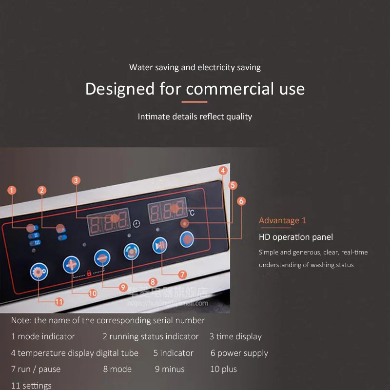 غسالة صحون تجارية ذكية آلة غسل أطباق أوتوماتيكية HDW-50 غسّالة أطباق للفنادق/المطاعم/المقصف hc-.230v/380v