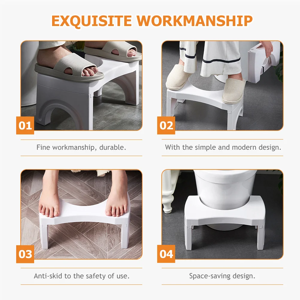 

Bathroom Squatting Stool Foldable Toilet Foot Stool for Adults Durable Easy to Clean Simple Design Enhance Everyday Toilet Use