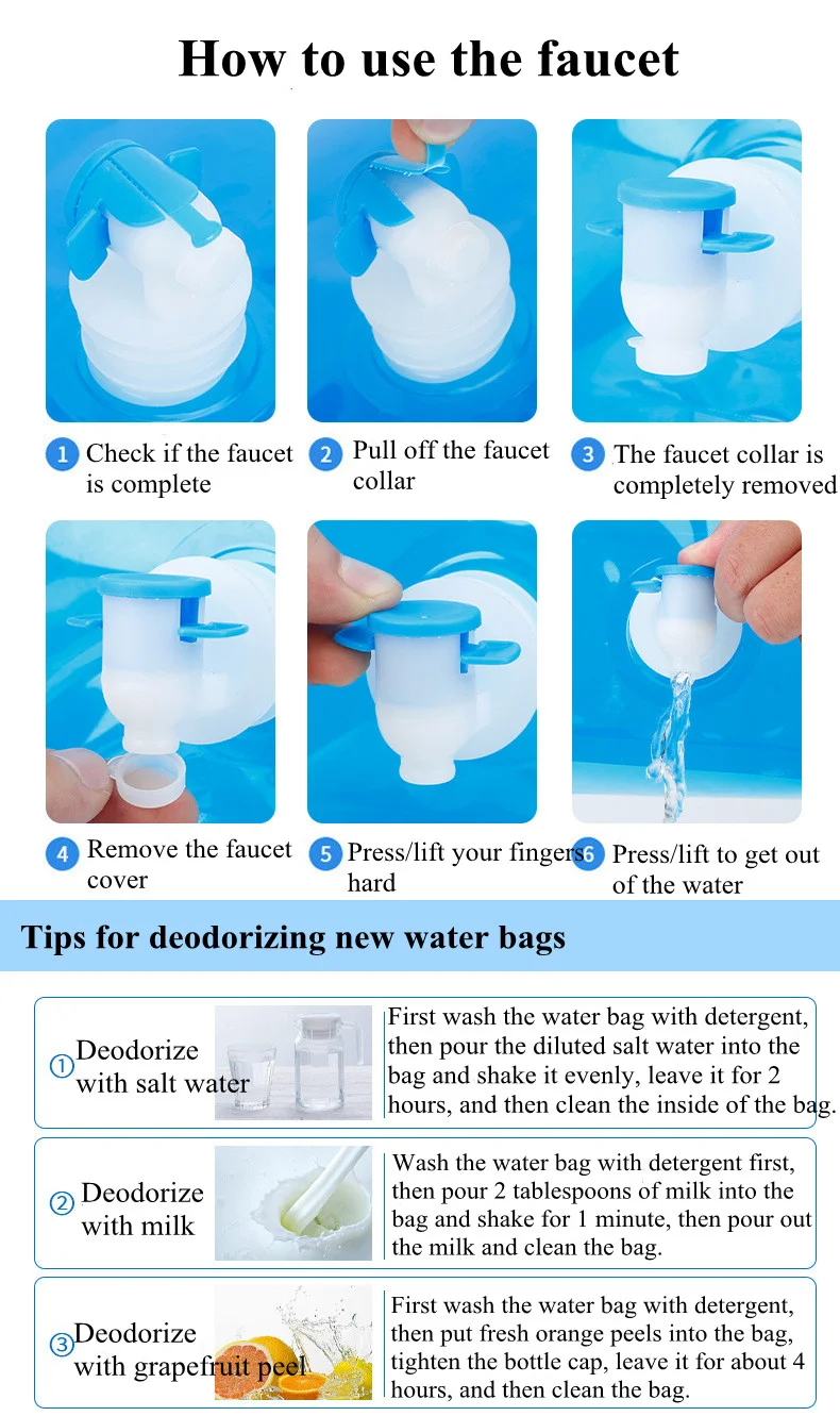 Bolsa de agua plegable portátil para camping y outdoor - imagen 4