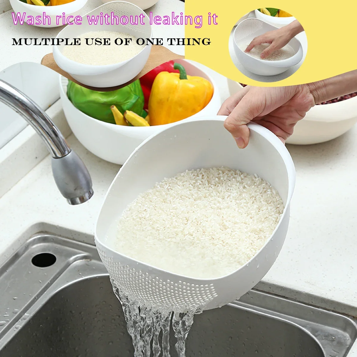 

Multi-purpose Rice Drainage Basket and Fruit and Vegetable Drainage Sieve Kitchen Tool Kitchen Gadgets Accessories