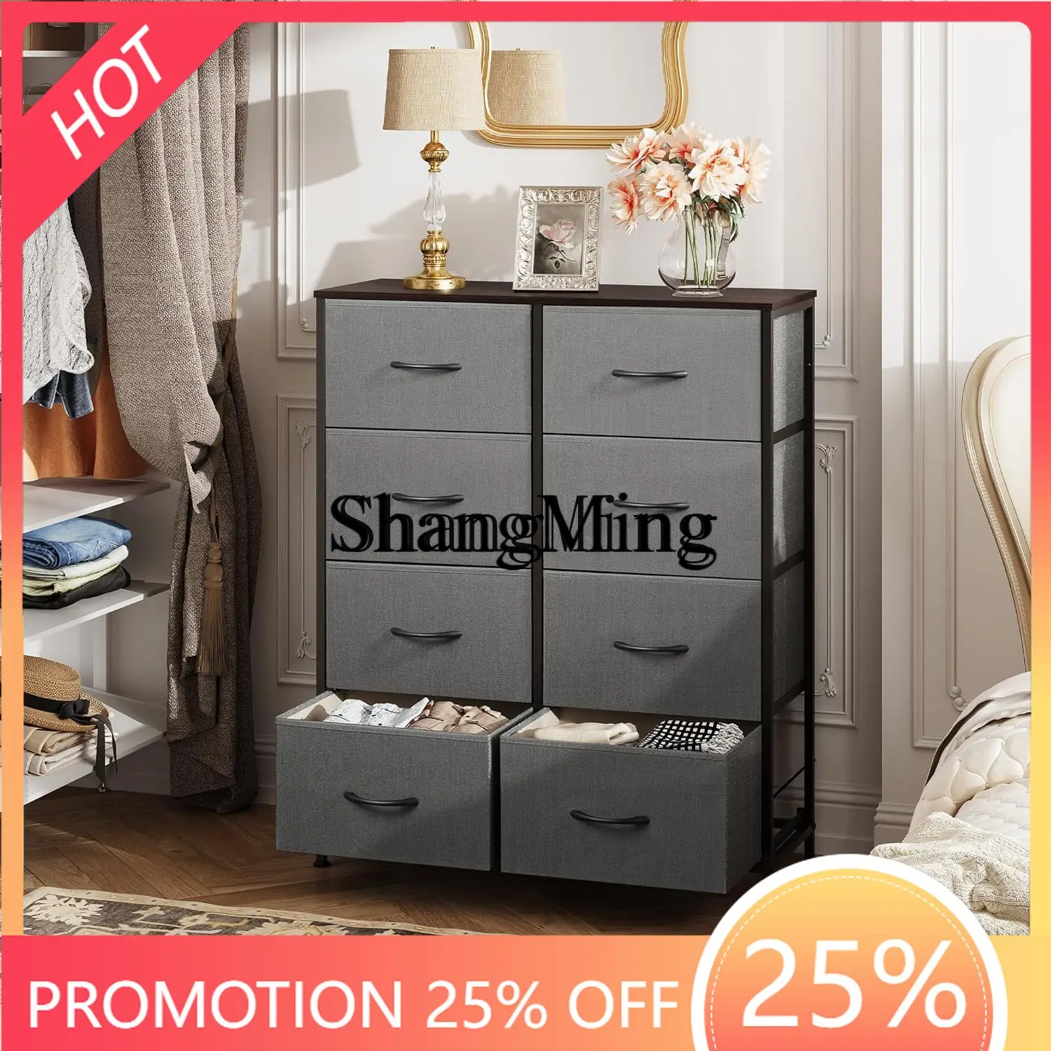 

FG simple eight-bucket cabinet fabric storage drawer storage cabinet box multi-layer assembly household