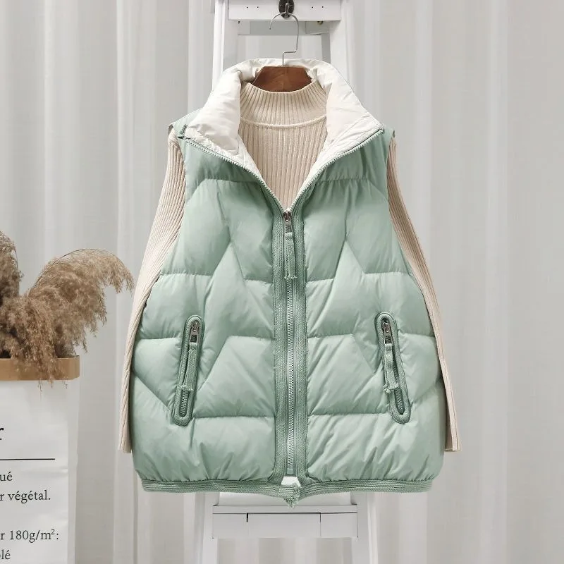 سترة أنيقة وفضفاضة سترة جديدة خفيفة وعصرية وصدرية قصيرة للنساء لارتدائها في الشتاء #1