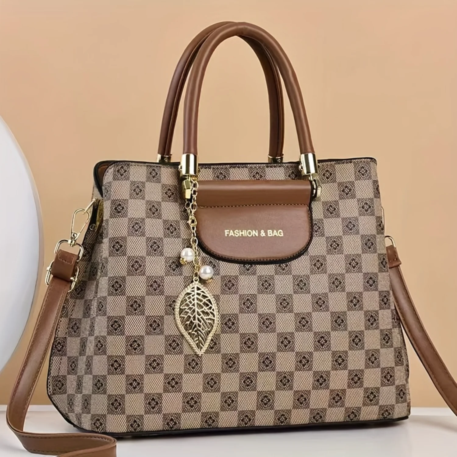 

Classic Tote Bag, Women's Handbag, Top-Handle & Crossbody Shoulder Bag, PU Leather, Elegant Accessory