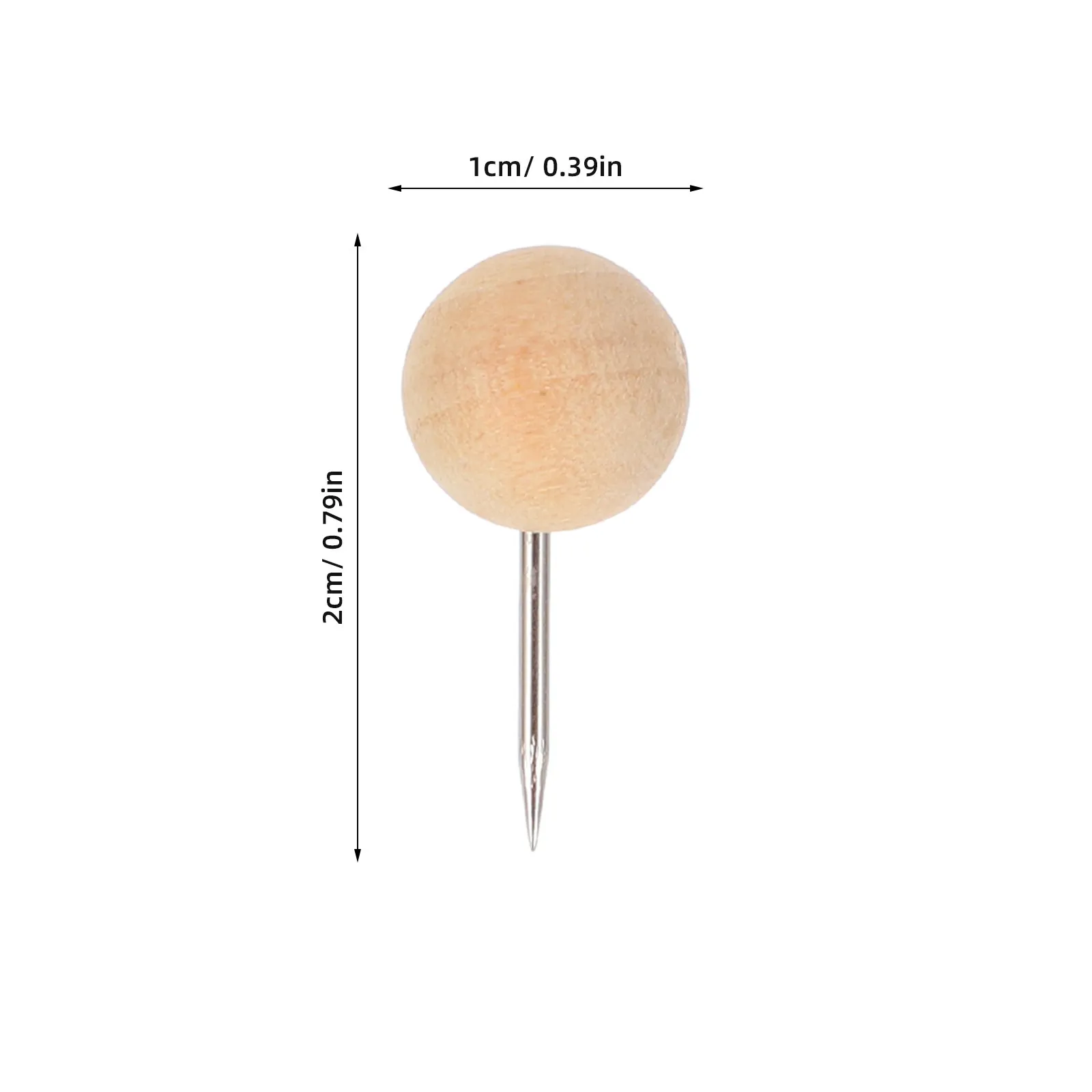 100Pcs Round Wood Pushpins Thumbtacks for DIY Decoration Home Office Craft Projects Bulletin Board Wall Memos Photos