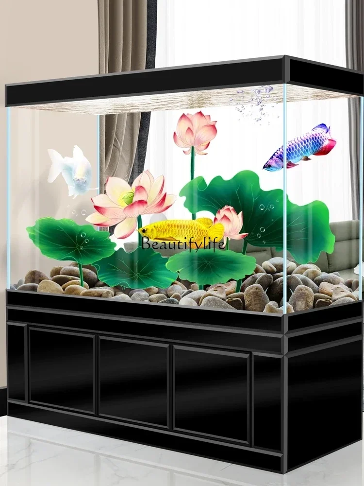 

LD33Living Room Large Light Luxury Partition Screens Hallway Home Floor Ecological Fish Globe Aquarium