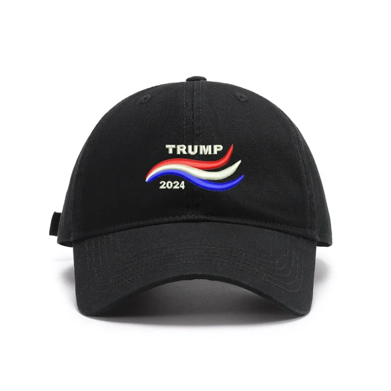 

Men's and Women's Sports Leisure New Fashion 2024 Trump Embroidered Baseball Hat Strap American Retro Black