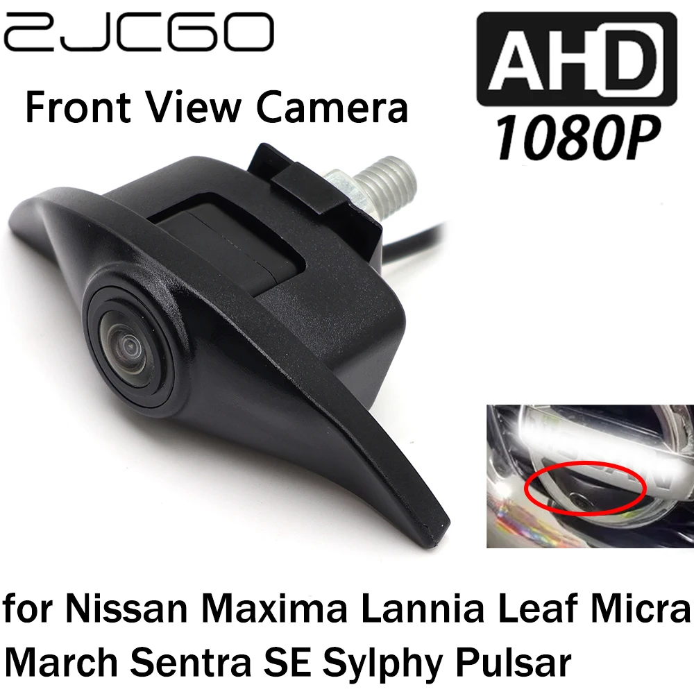 

ZJCGO Front View LOGO Parking Camera AHD 1080P Night Vision for Nissan Maxima Lannia Leaf Micra March Sentra SE Sylphy Pulsar