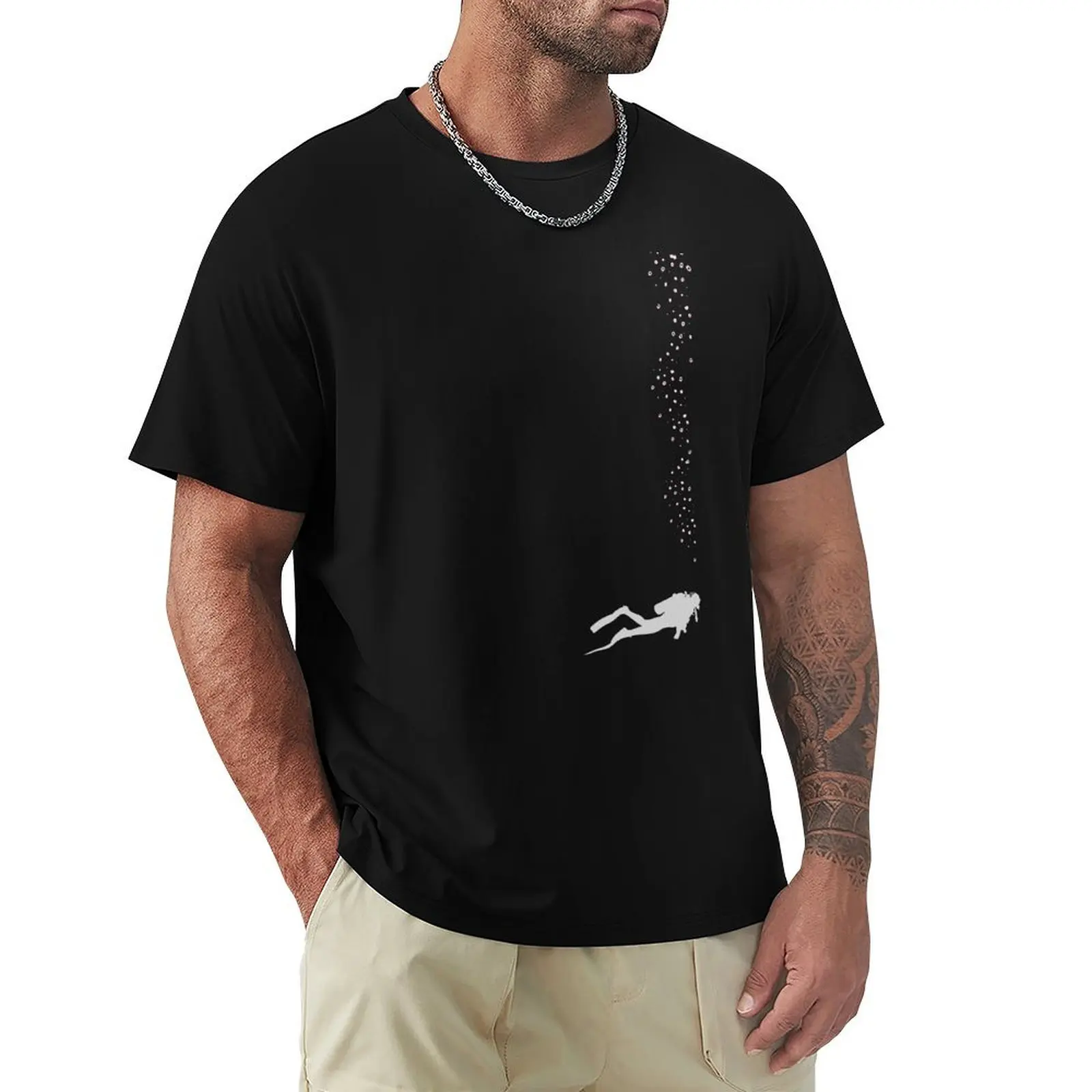 

Scuba Diver Bubble T-Shirt customs shirts graphic tee blue lock Short sleeve tee men