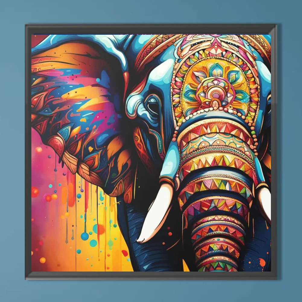 

Large size 100x100cm Multicolor Mandala Elephant Head 5D DIY Diamond Painting Rhinestone Diamond Embroidery Mosaic Home Decor