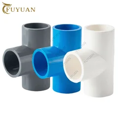 PVC 20/25/32/40/50/63/110mm ID Water Supply Pipe Fittings Equal Tee Tube Connectors Plastic Joint Irrigation Water Parts Adapter