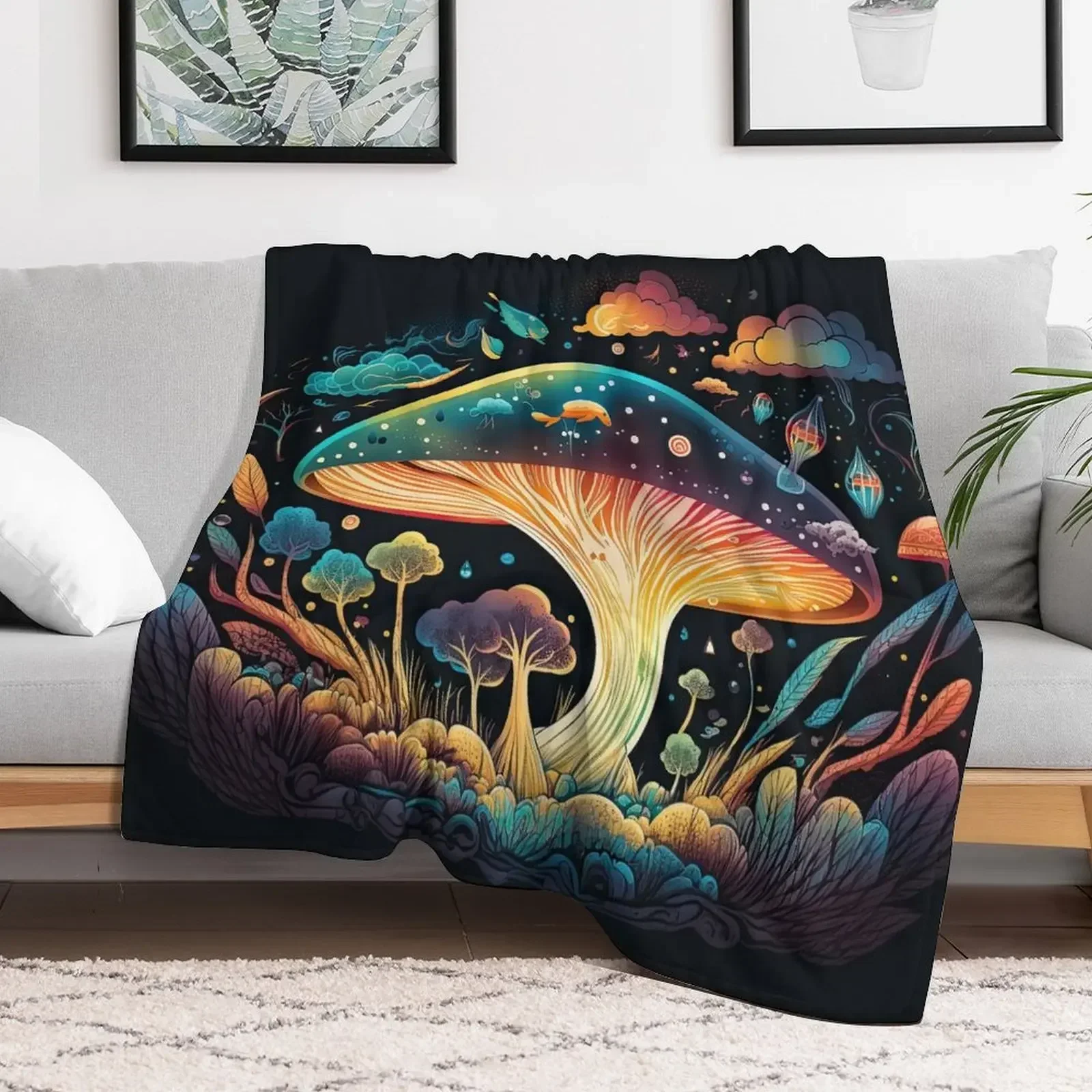 

Mushrooms — 07 Throw Blanket Fashion Sofas for babies Moving Furry Blankets