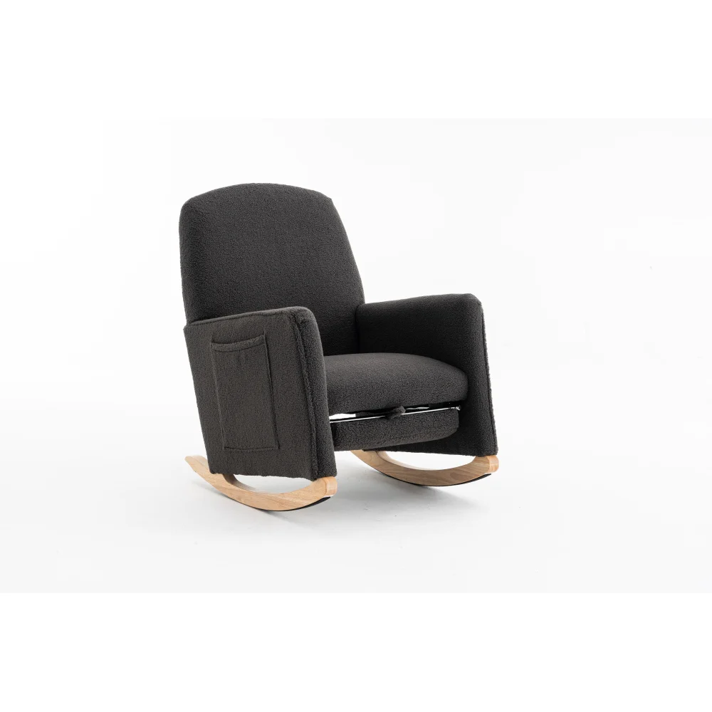 Schaukelstuhl mit Hocker, Sessel mit osmanischem Schaukelstuhl für den Innenbereich mit hoher Rückenlehne für das Wohnzimmer – Detail 27