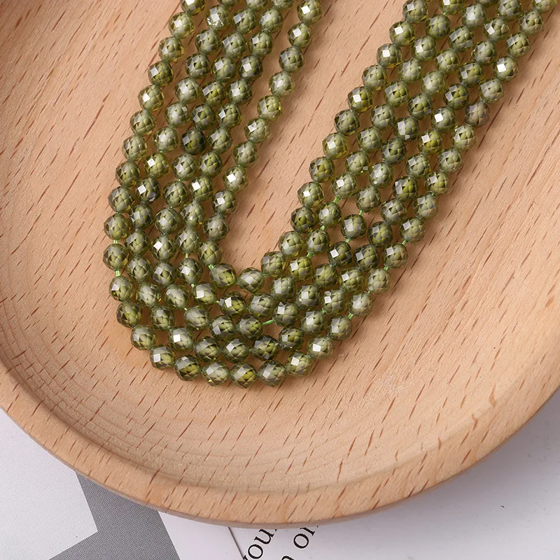 Zhe Ying 4mm Luxury AAA Zircon Beads Small Tiny Natural Stone Fashion Diy Bracelet Necklace Earring Beads Accessories