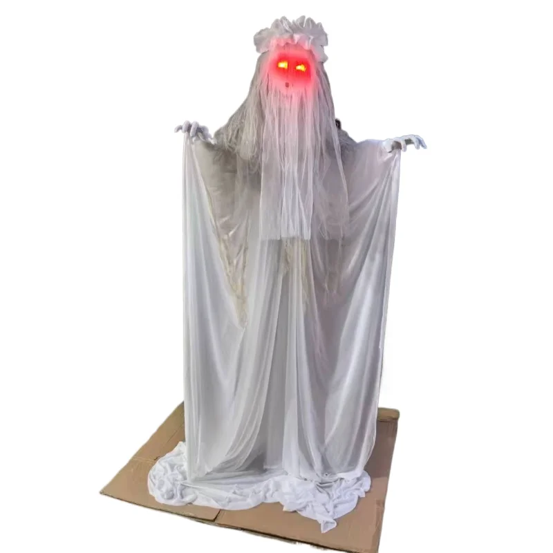 

White ghost glow red eye secret room escape haunted house role play tabletop game halloween horror dress up props