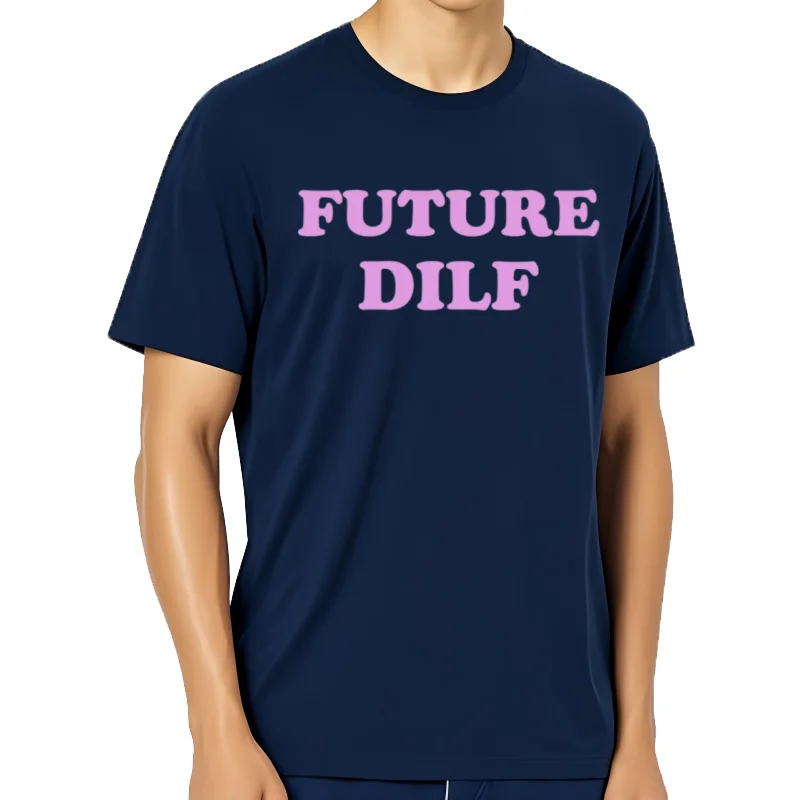 Camisetas Graficas con letters Retro DILF del future divertido، camiseta غير الرسمي a la moda para hombres y mujeres، cam
