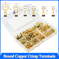 150/300/540Pcs M3/M4/M5/M6/M8/M10 Ring Lugs Eyes Copper Crimp Terminals Cable lug Wire Connection Non Insulated Assortment Kit