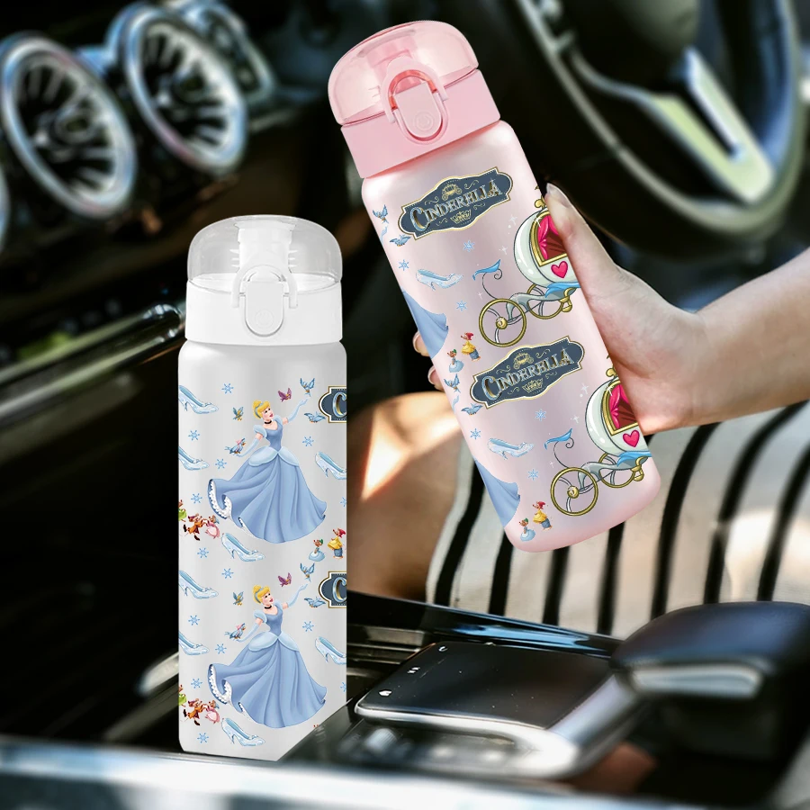 

1Pc Disney Pumpkin Cart/Crystal Shoes/Motif 26oz Plastic Water Bottle Sports Cup As Birthday/Back To School Gift