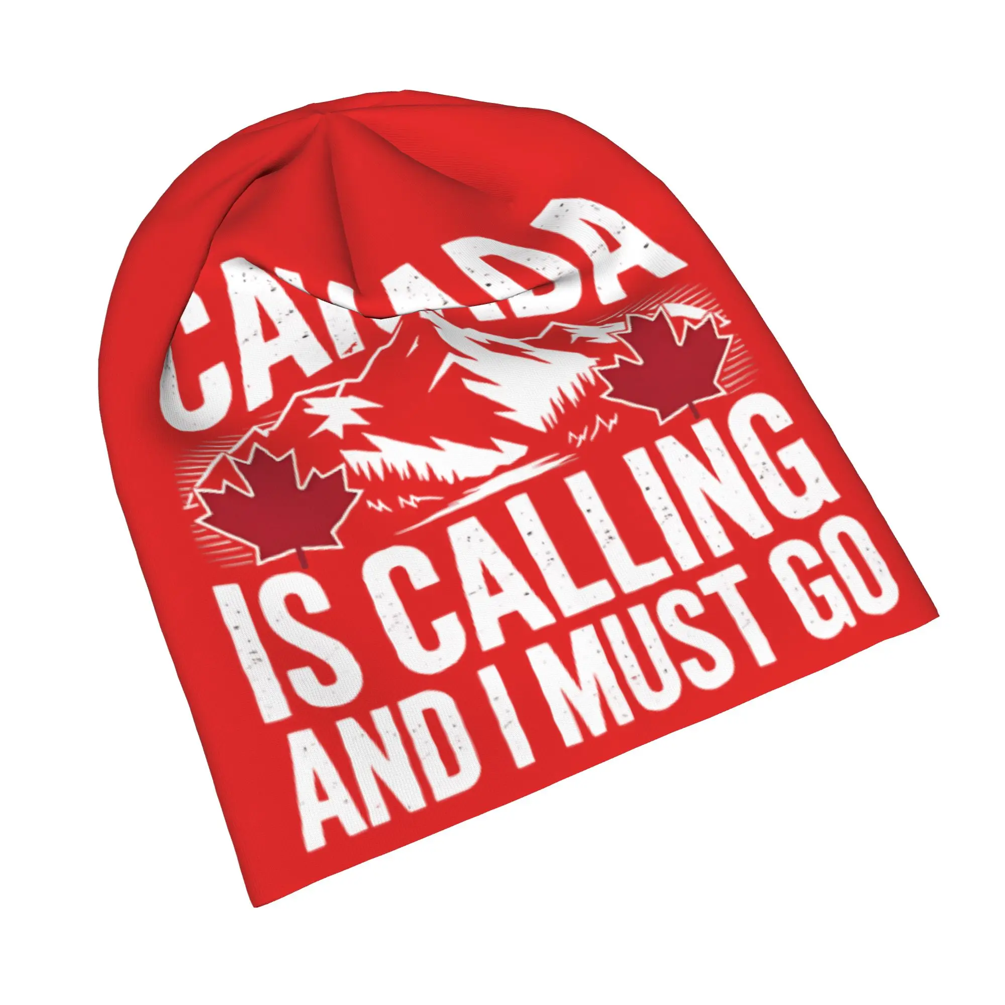 Funny Canada Is Calling and I Must Go Flag  Skull Cap Beanie Lightweight  Cycling Hat for Men Women