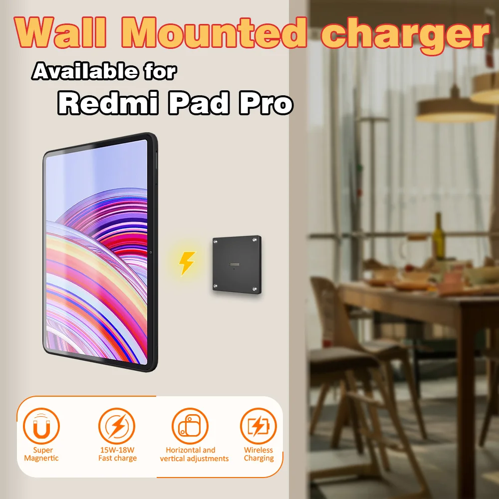 

Magnetic Wall Mount with Charging Case for Redmi Pad pro 12.1 inch Upgraded 18W Quick Charge Strong Magnets in-Wall emonita