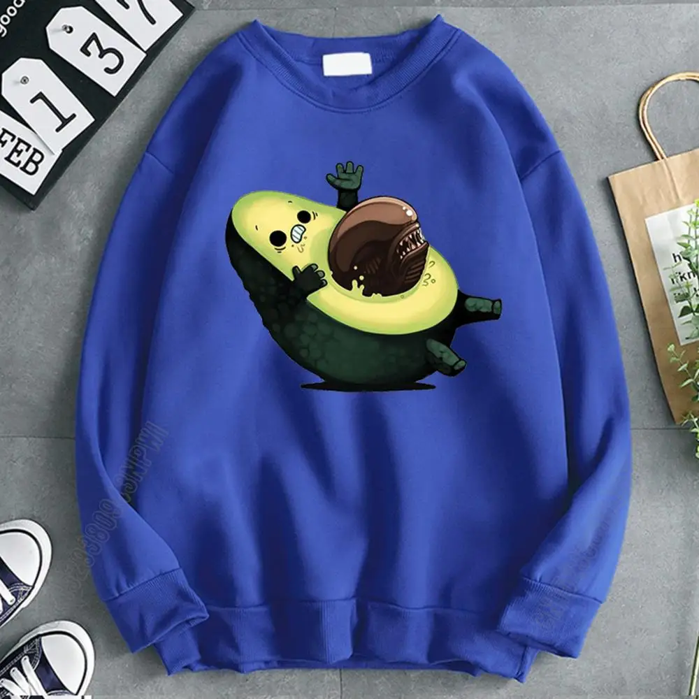 Cute Avocado Fashion Mens New Print Casual Sweatshirt Loose Pullover Streetwear Warm Long Sleeve