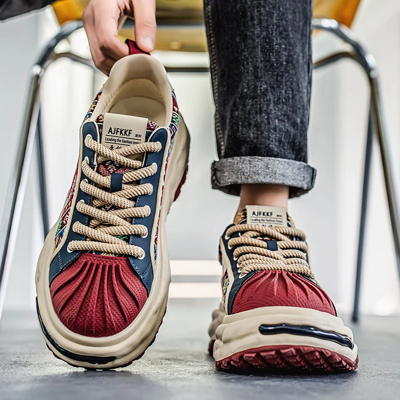 

Men's Casual Sport Shoes 2026 New Summer Thick Bottom Head Flat Shoes Fashionable All-Match Trendy Footwear