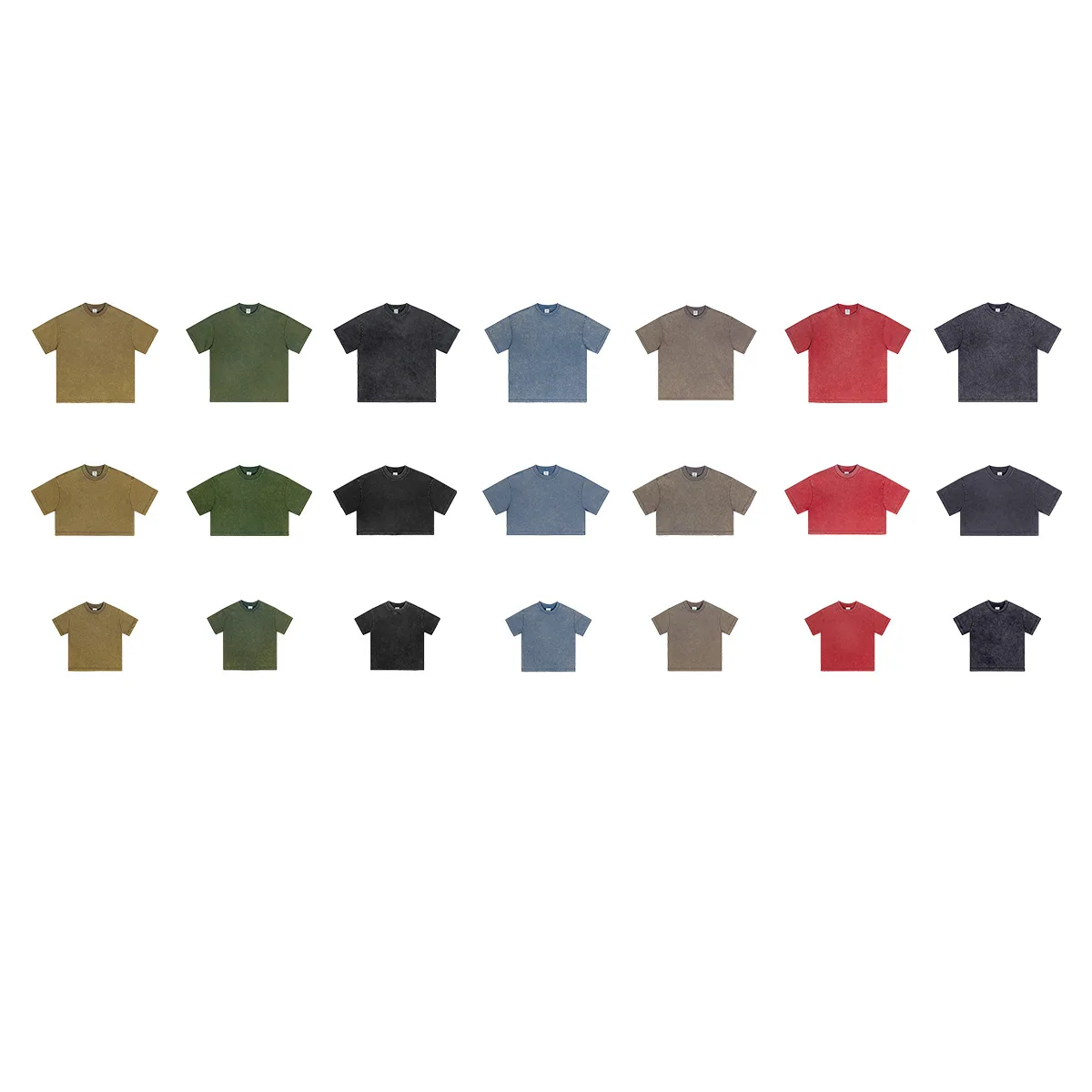 Hipster-style cool-mist mint water-washed short-sleeved T-shirt, Family Portrait, big brand, round neck, loose fit, small neckli