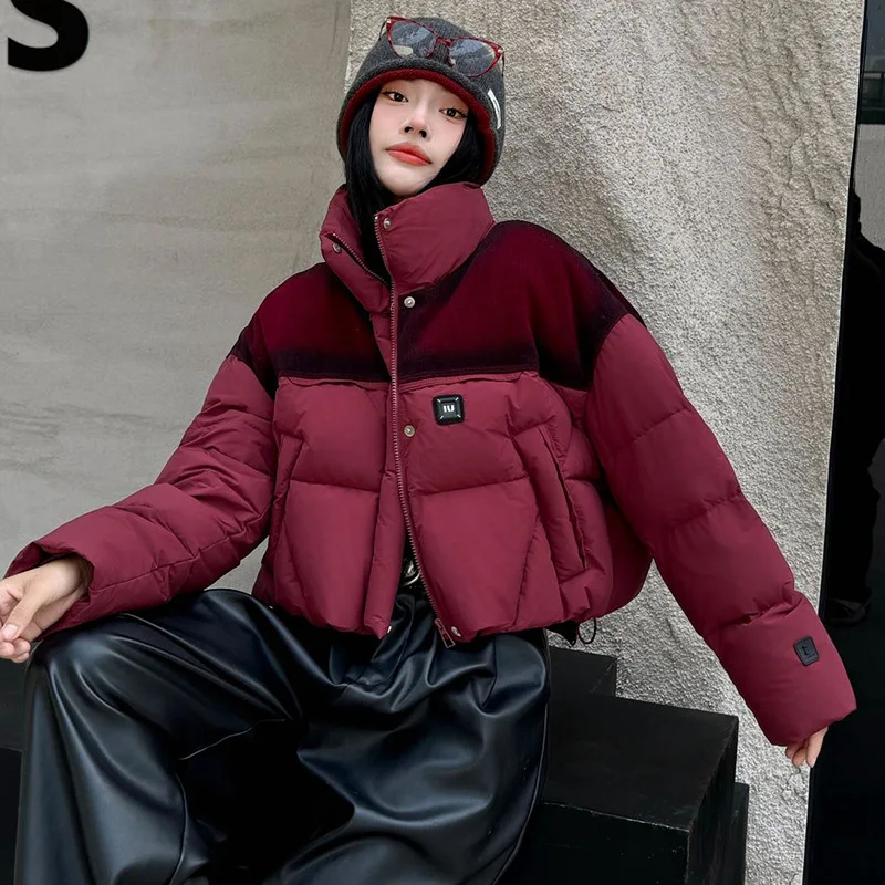 High Quality Women Down Jacket Winter Coat 90% White Duck Down Warm Outwear Fashion Puffer Coat  campera de cuero mujer JK-172