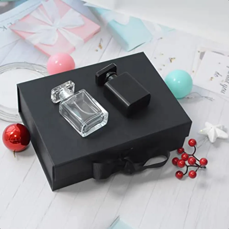 Confezione regalo nera di medie dimensioni 9,4x7x3 pollici
