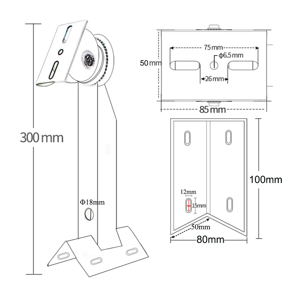 Universal Outdoor Aluminum External Right Angle 90 Degree CCTV Camera Stand Corner Wall Mount Bracket for Surveillance Camera