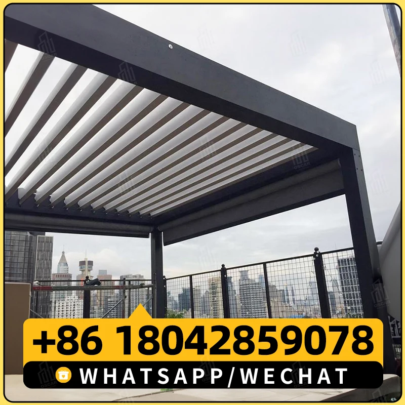 pergolas And gazebos Outdoor Roller Blinds Balcony Room Screen Window Windproof Curtain Waterproof Outdoor Windproof Blinds